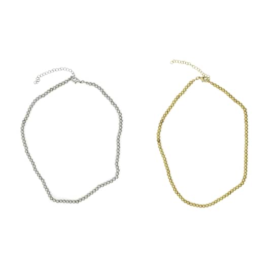 Gold & Silver Finish Ball Necklaces by Creatology™